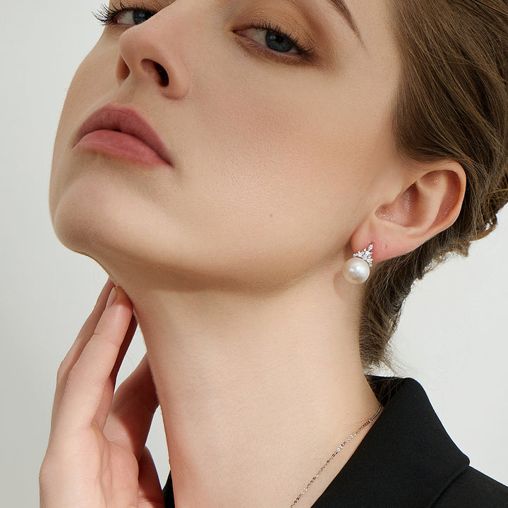 18K Solid Gold Edison Pearl Earrings KE00181 - PEARLY LUSTRE