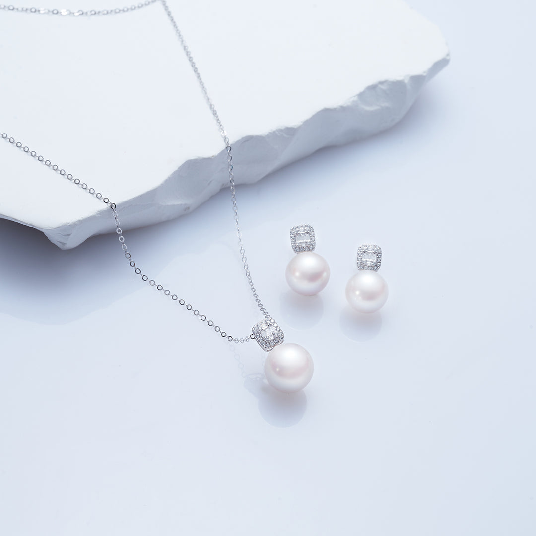 18K Solid Gold Edison Pearl Necklace KN00228 - PEARLY LUSTRE