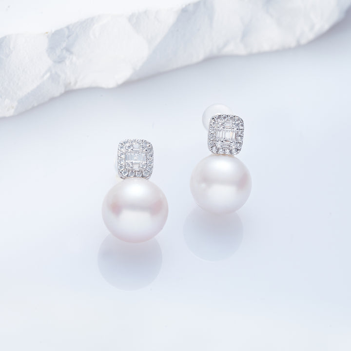 18K Solid Gold Edison Pearl Earrings KE00182 - PEARLY LUSTRE