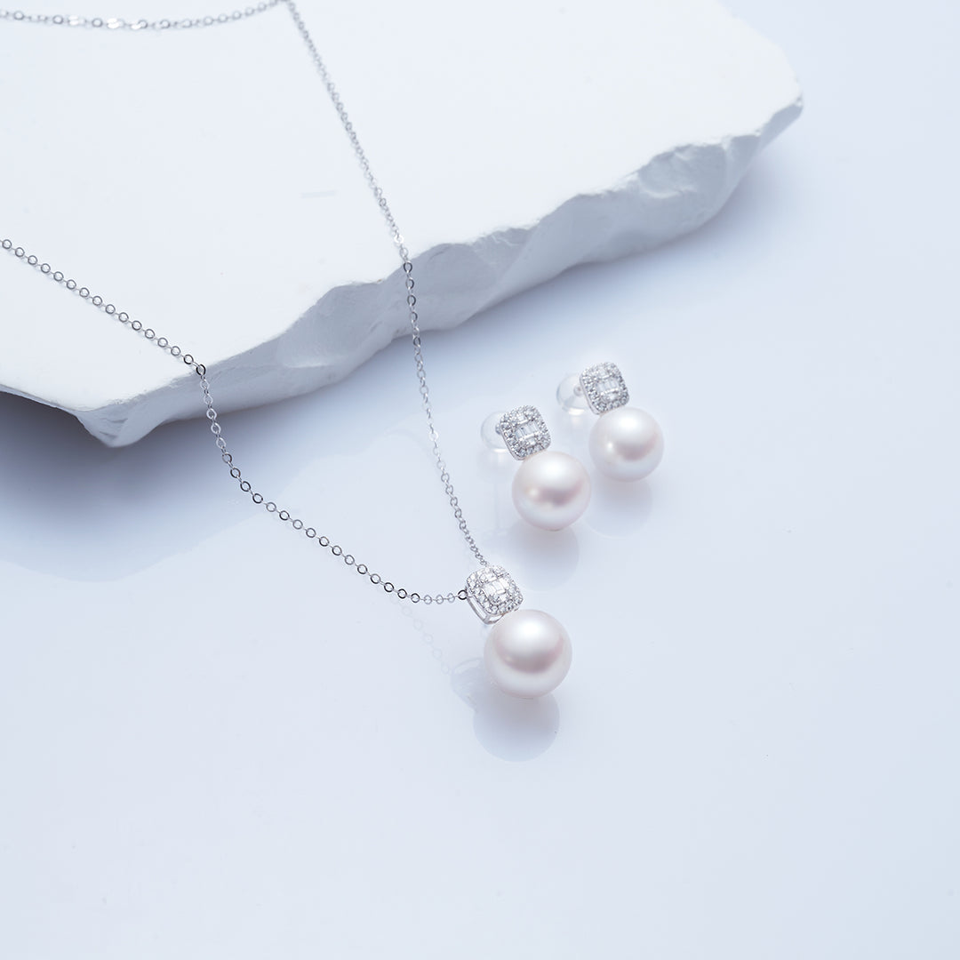 18K Solid Gold Edison Pearl Earrings KE00182 - PEARLY LUSTRE