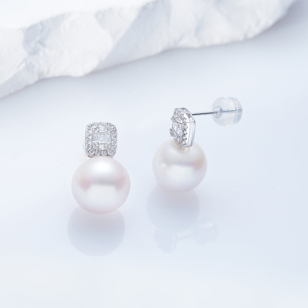 18K Solid Gold Edison Pearl Earrings KE00182 - PEARLY LUSTRE