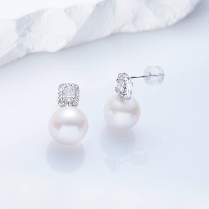 18K Solid Gold Edison Pearl Earrings KE00182 - PEARLY LUSTRE