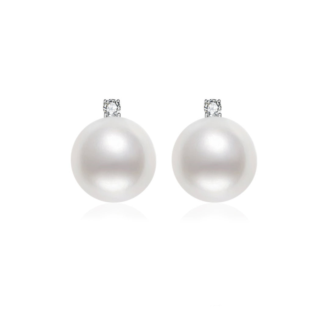 18K Solid Gold Top Grade Edison Pearl Earrings KE00185 - PEARLY LUSTRE