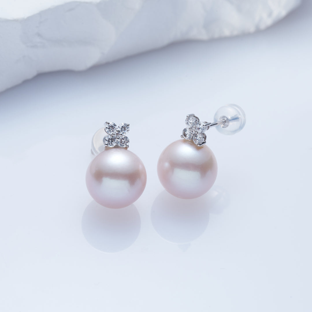 18k Solid Gold Top Grade Edison Pearl Earrings KE00187 | EVERLEAF - PEARLY LUSTRE
