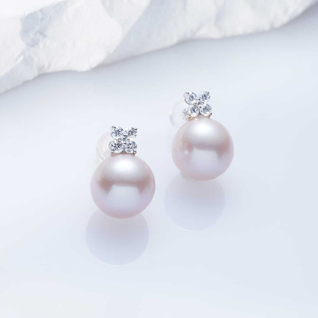 18k Solid Gold Top Grade Edison Pearl Earrings KE00187 | EVERLEAF - PEARLY LUSTRE