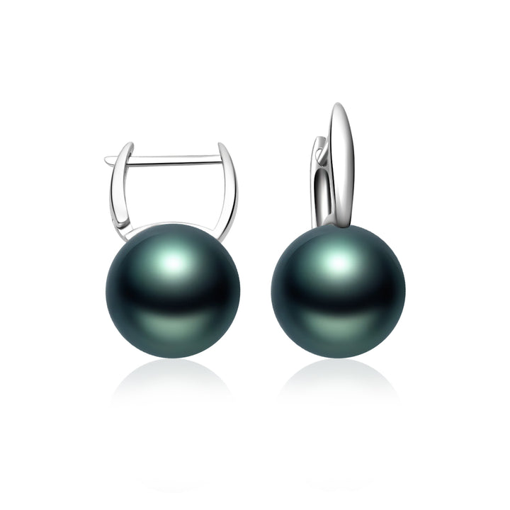 18K Gold Top Grade Tahitian Pearl Earrings KE00189 - PEARLY LUSTRE