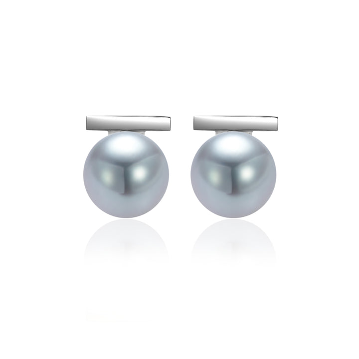 18K Gold Top Grade Silver Akoya Pearl Earrings KE00195 - PEARLY LUSTRE