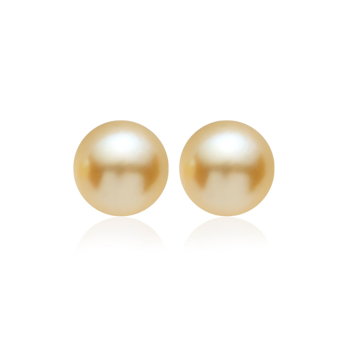18K Gold Akoya Golden Pearl Stud Earrings KE00217 - PEARLY LUSTRE