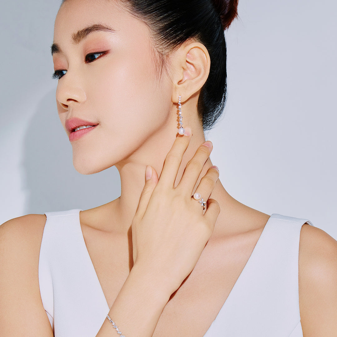 18K Solid Gold Top Grade Freshwater Pearl Earrings KE00219 | CELESTE - PEARLY LUSTRE