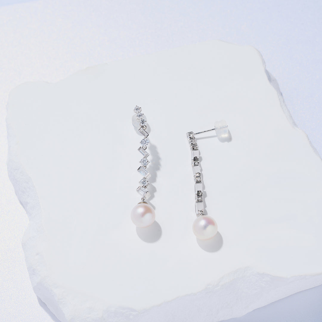18K Solid Gold Top Grade Freshwater Pearl Earrings KE00219 | CELESTE - PEARLY LUSTRE