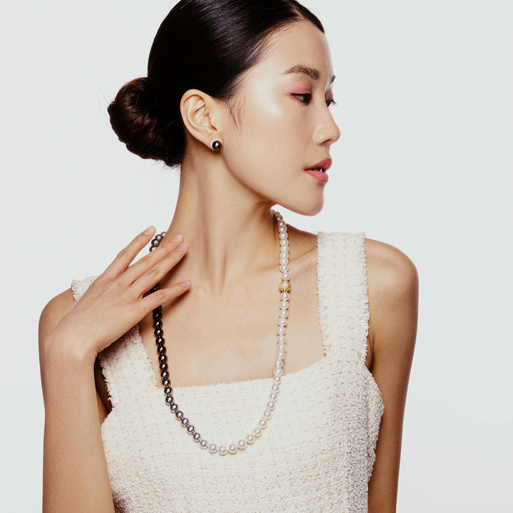 Top Grade 18K Gold Tahitian Pearl Earrings KE00222 - PEARLY LUSTRE
