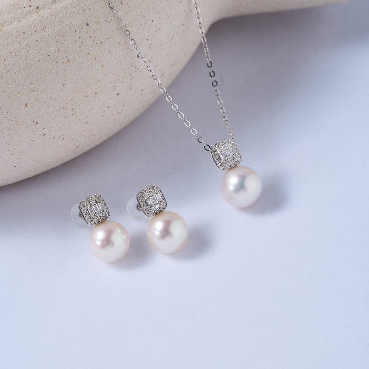 18K Solid Gold Hanadama Akoya Pearl Earrings KE00223 - PEARLY LUSTRE