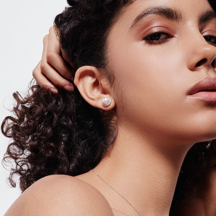 18K Gold Hanadama Akoya Pearl Earrings KE00241 - PEARLY LUSTRE