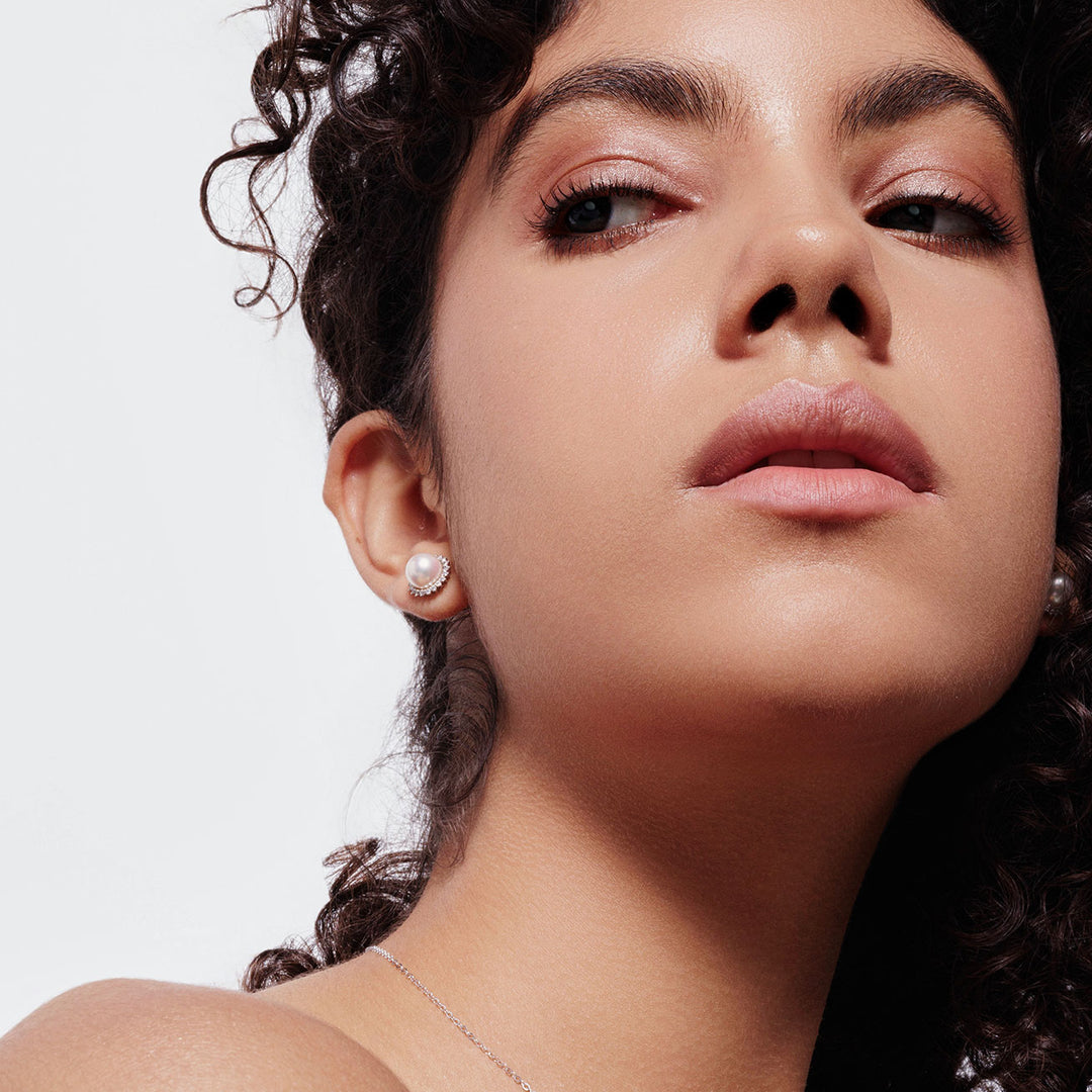 18K Gold Hanadama Akoya Pearl Earrings KE00241 - PEARLY LUSTRE