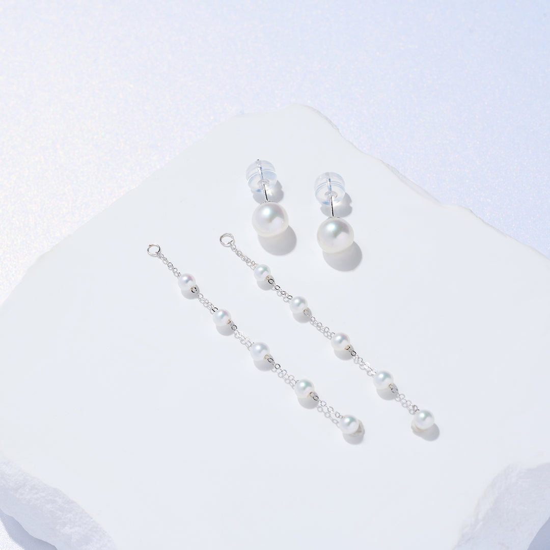 18K Gold Freshwater Pearl Earrings KE00242 - PEARLY LUSTRE