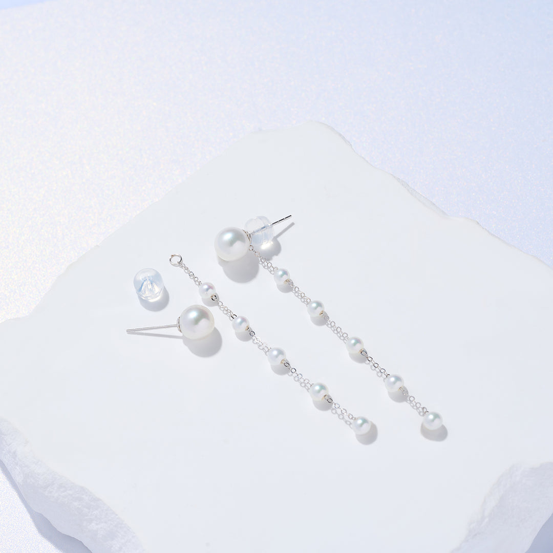 18K Gold Freshwater Pearl Earrings KE00242 - PEARLY LUSTRE
