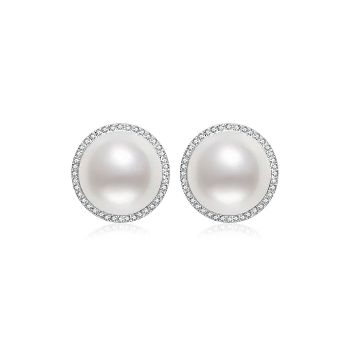 18k Solid Gold Australian White Pearl Earring KE00243 - PEARLY LUSTRE