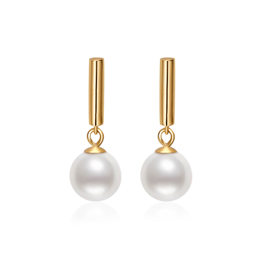 18K Solid Gold Akoya Hanadama Pearl Earrings KE00274