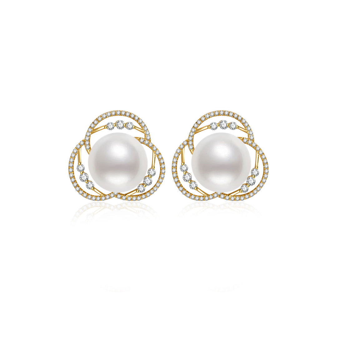 18K Solid Gold Edison Pearl Earrings KE00288