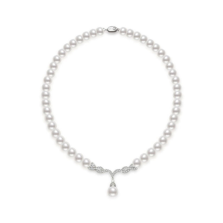 18K Solid Gold Freshwater Pearl Necklace KN00021 - PEARLY LUSTRE