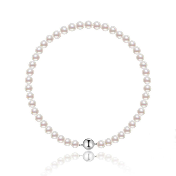 18k Gold Top Grading Aurora HANADAMA Akoya Pearl Necklace KN00025 - PEARLY LUSTRE