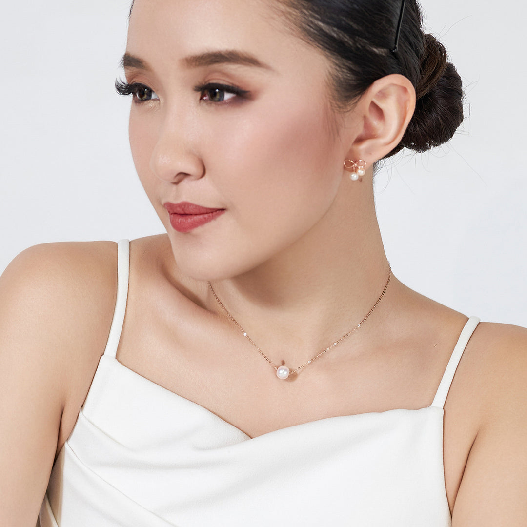 18K Interchangeable Freshwater Pearl Necklace KN00085 | Possibilities - PEARLY LUSTRE