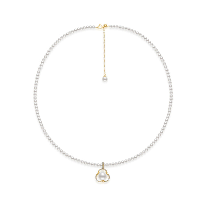 18K Solid Gold Freshwater Pearl Necklace KN00103 - PEARLY LUSTRE