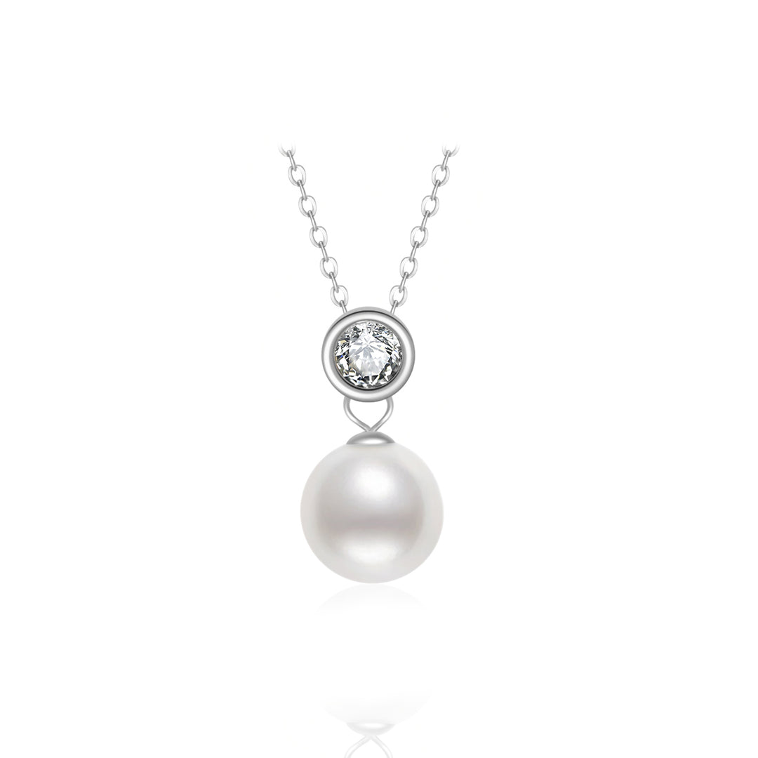 18K Solid Gold  Pearl Necklace KN00114 - PEARLY LUSTRE