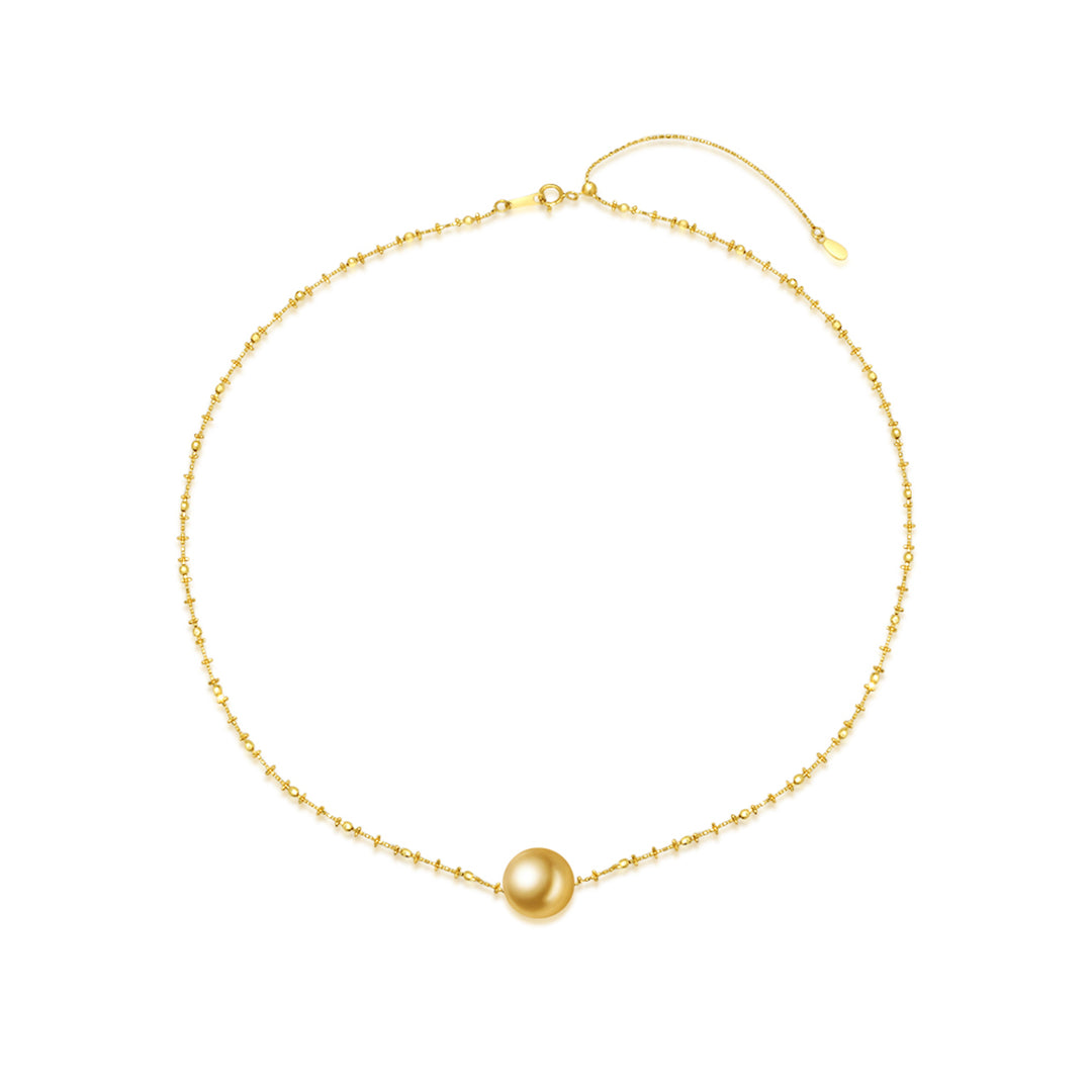 18k Gold South Sea Golden Pearl Necklace KN00126 - PEARLY LUSTRE