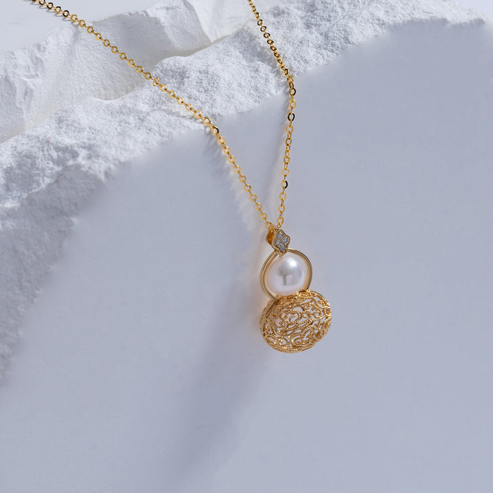 18k Solid Gold Freshwater Pearl Necklace KN00147 - PEARLY LUSTRE