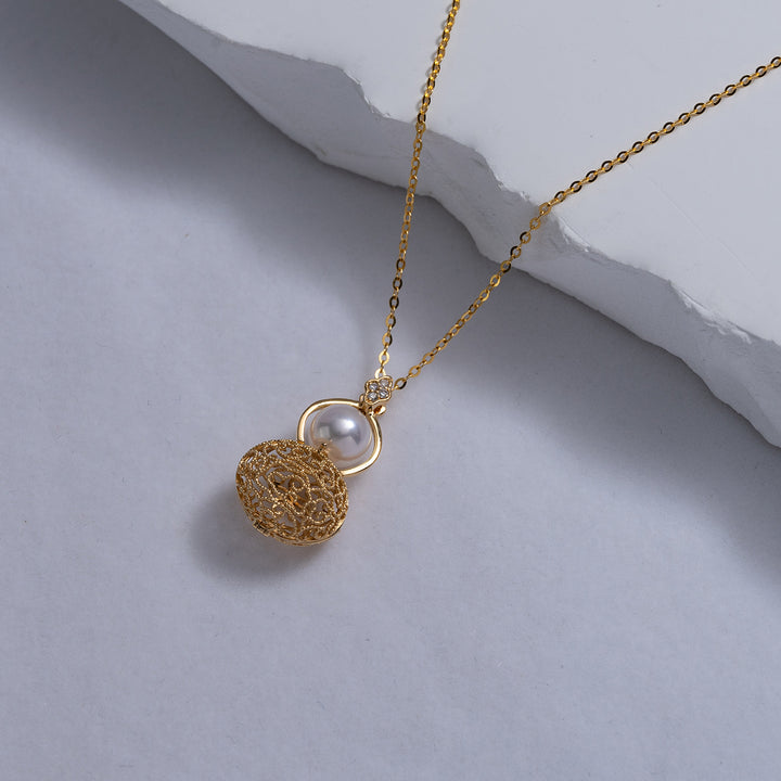 18k Solid Gold Freshwater Pearl Necklace KN00147 - PEARLY LUSTRE