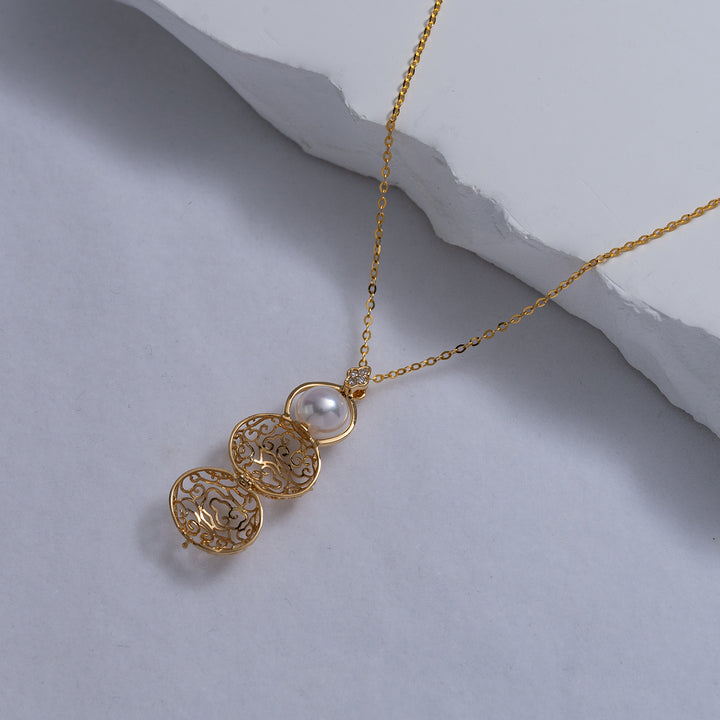 18k Solid Gold Freshwater Pearl Necklace KN00147 - PEARLY LUSTRE