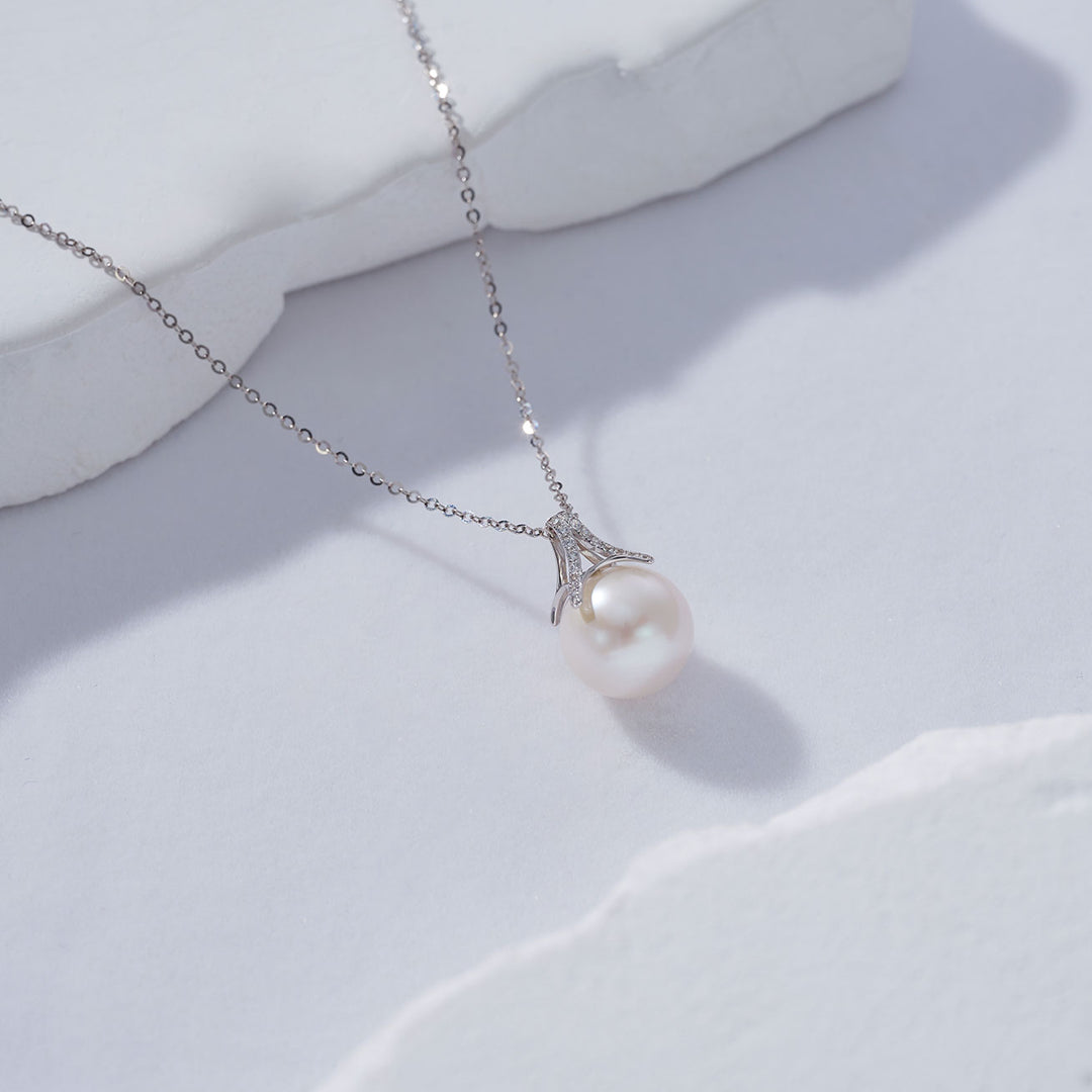 18K Solid Gold Edison Pearl Necklace KN00163 - PEARLY LUSTRE
