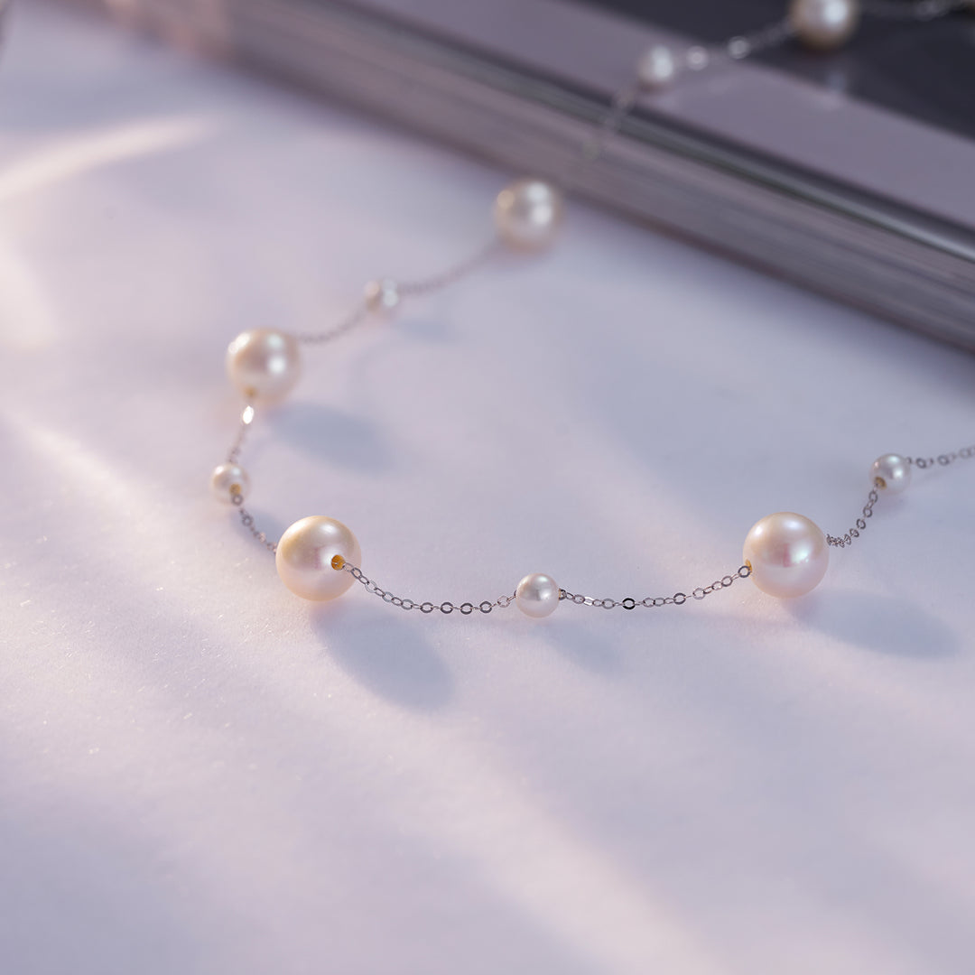 18K Solid Gold Freshwater Pearl Necklace KN00165 - PEARLY LUSTRE