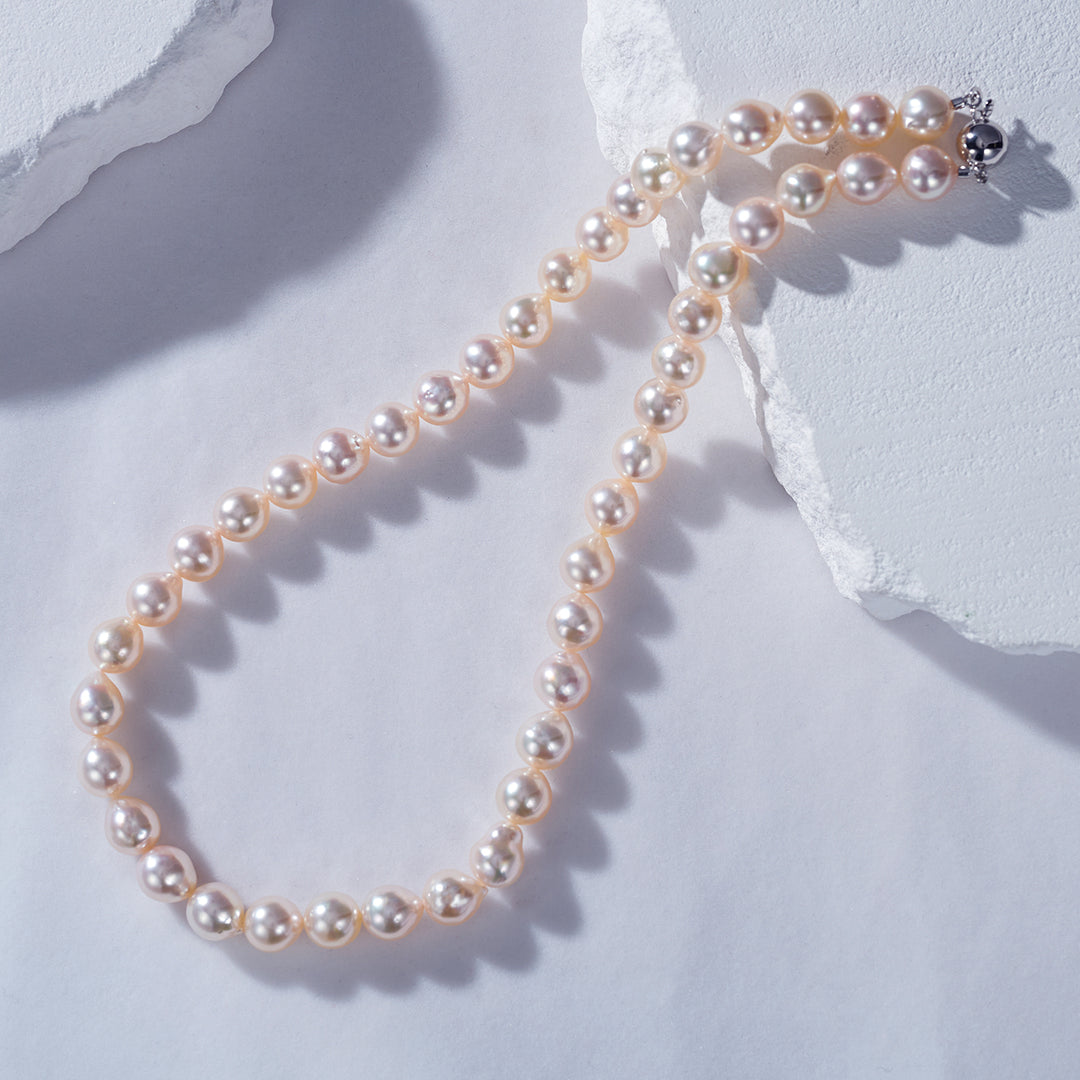 18k Gold Top Lustre Baroque Akoya Pearl Necklace KN00177 - PEARLY LUSTRE