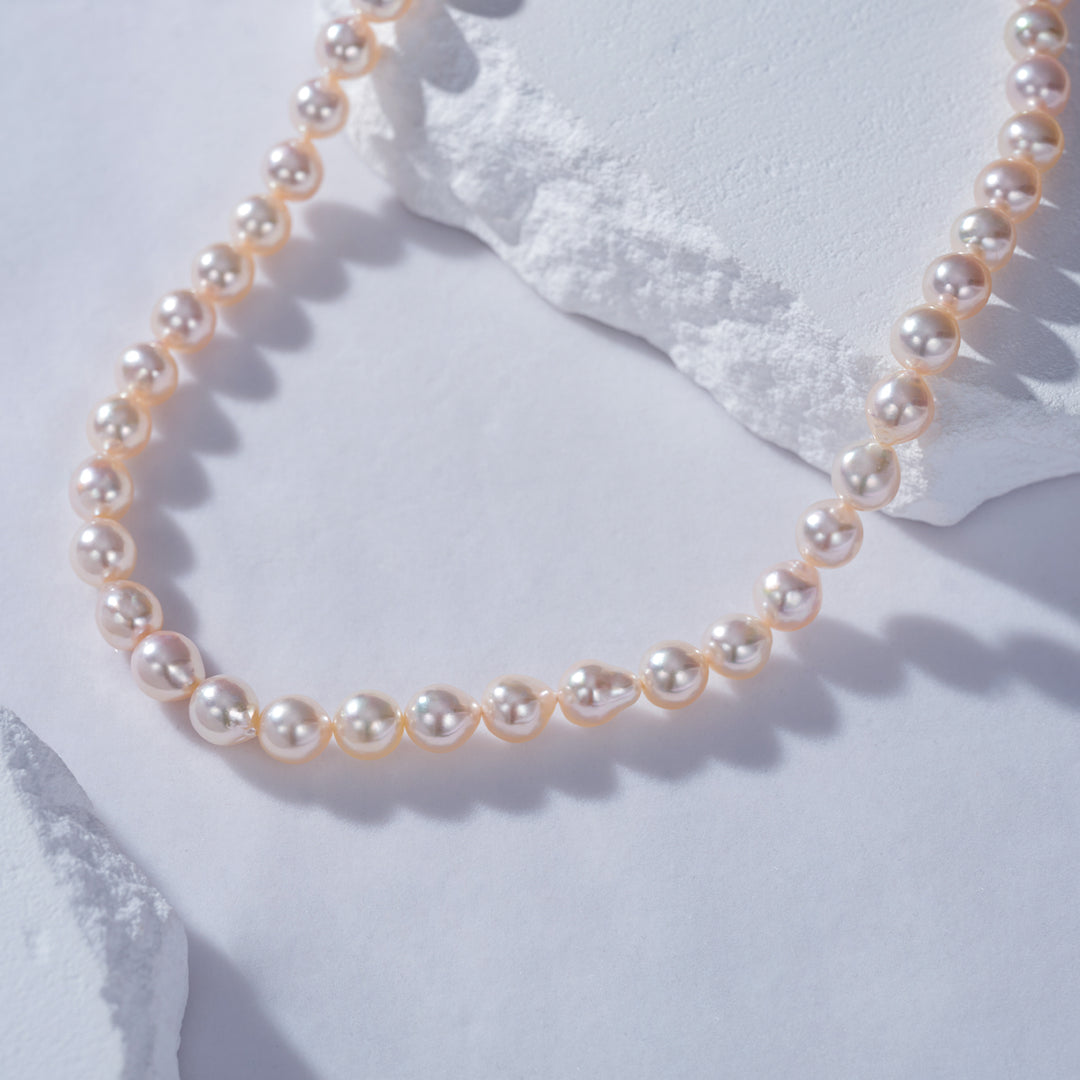18k Gold Top Lustre Baroque Akoya Pearl Necklace KN00177 - PEARLY LUSTRE