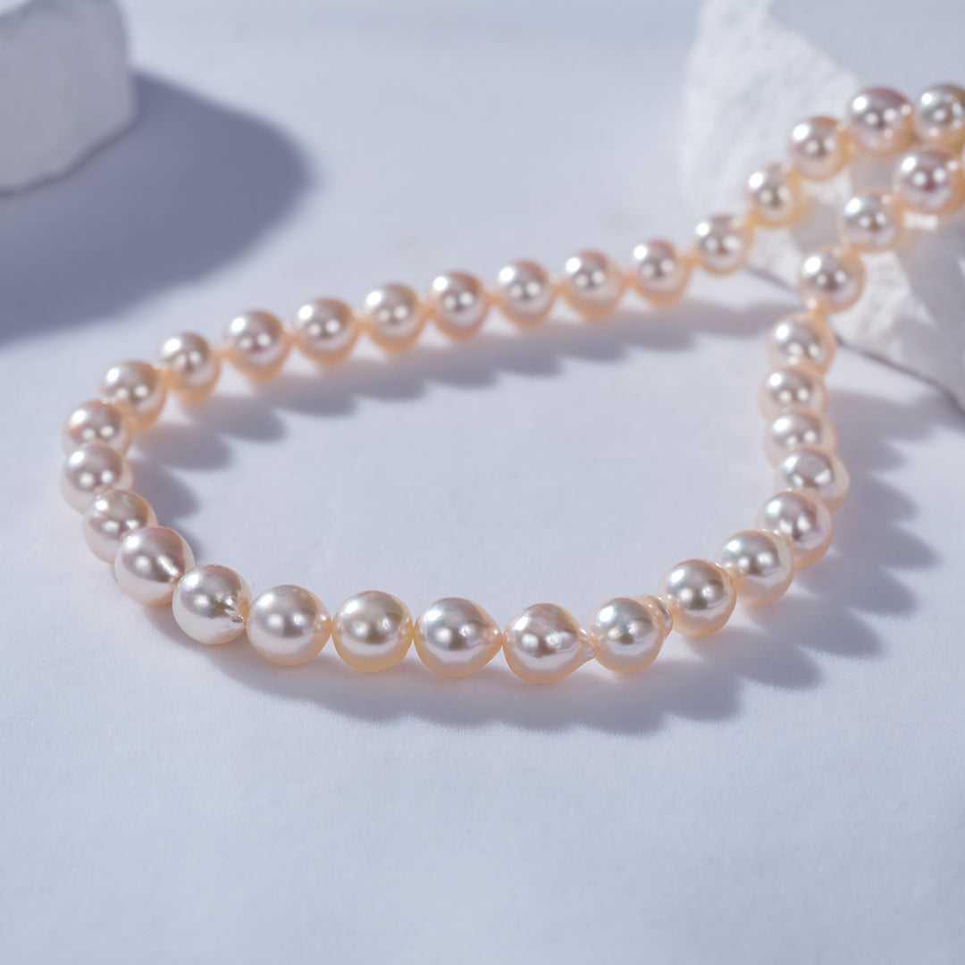 18k Gold Top Lustre Baroque Akoya Pearl Necklace KN00177 - PEARLY LUSTRE