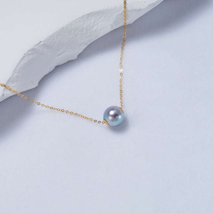 18K Solid Gold Akoya Madama Pearl Necklace KN00189 - PEARLY LUSTRE