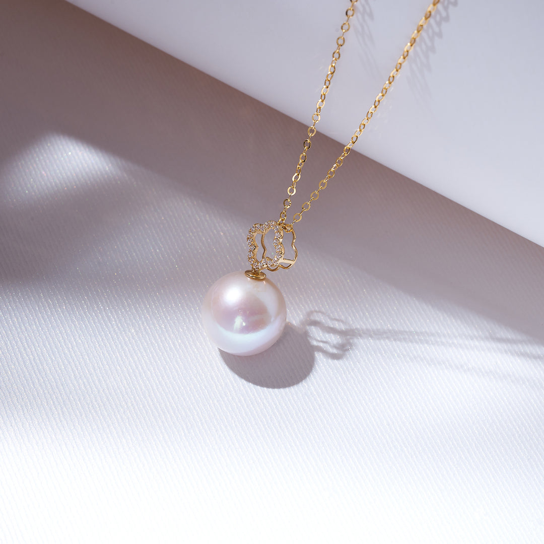 18k Solid Gold Edison Pearl Necklace KN00226 - PEARLY LUSTRE