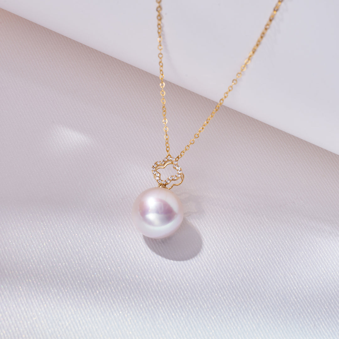 18k Solid Gold Edison Pearl Necklace KN00226 - PEARLY LUSTRE