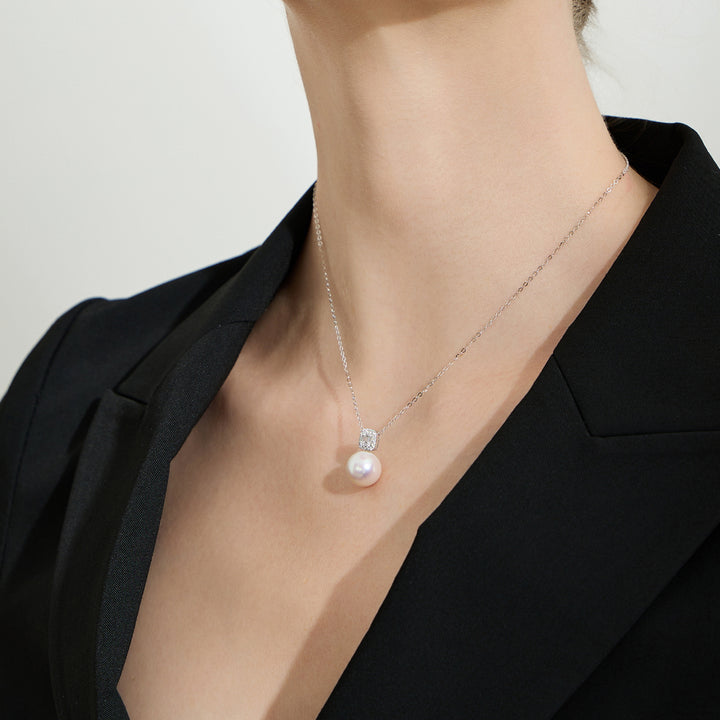 18K Solid Gold Hanadama Akoya Pearl Necklace KN00264 - PEARLY LUSTRE
