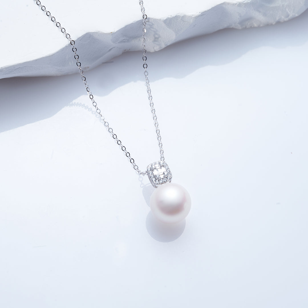 18K Solid Gold Edison Pearl Necklace KN00228 - PEARLY LUSTRE