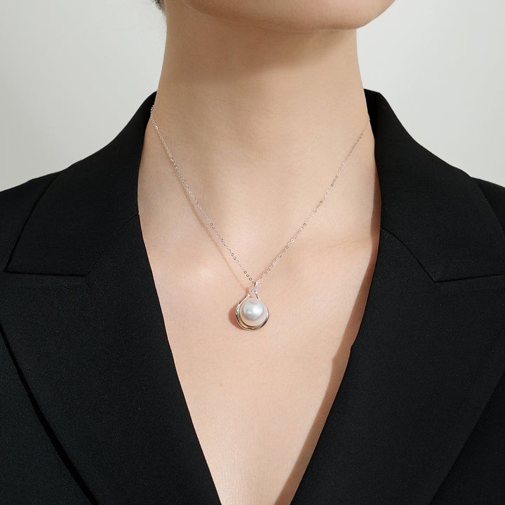 18K Solid Gold Australian White South Sea  Pearl Necklace KN00229 - PEARLY LUSTRE