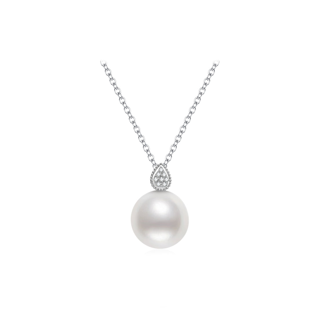 18K Solid Gold Australian White South Sea Pearl Necklace KN00231 - PEARLY LUSTRE