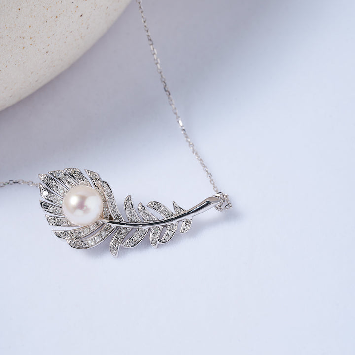 18k Solid Gold Akoya Pearl Necklace KN00257 | PHOENIX - PEARLY LUSTRE