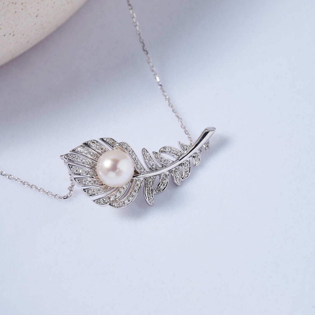 18k Solid Gold Akoya Pearl Necklace KN00257 | PHOENIX - PEARLY LUSTRE