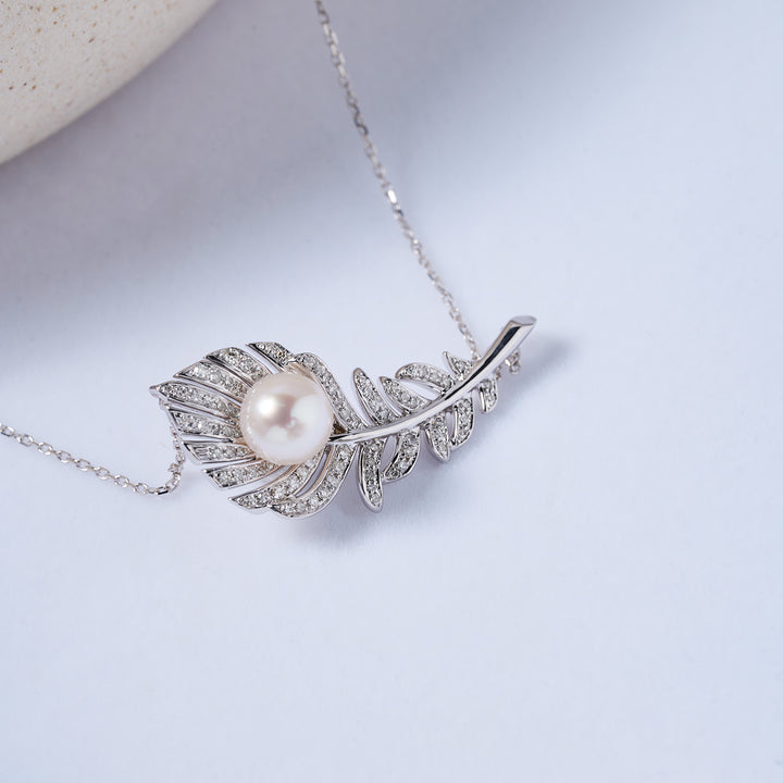 18k Solid Gold Akoya Pearl Necklace KN00257 | PHOENIX - PEARLY LUSTRE