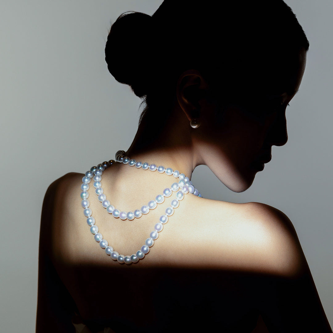 18k Gold Australian White Pearl Necklace KN00268 - PEARLY LUSTRE