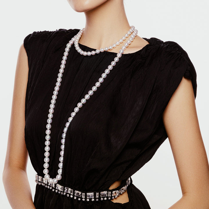 18k Gold Australian White Pearl Necklace KN00268 - PEARLY LUSTRE