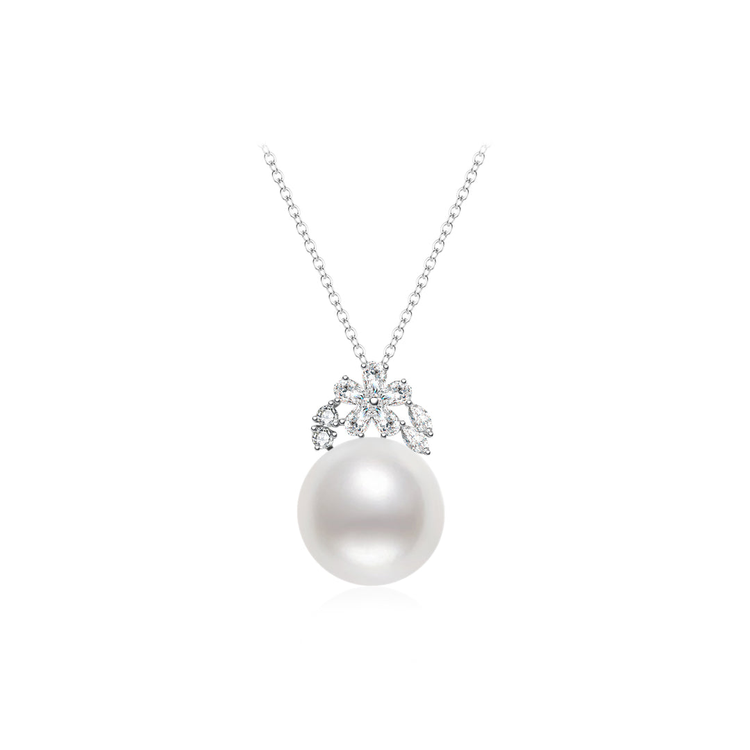 18K Solid Gold Australian White South Sea Pearl Necklace KN00286 - PEARLY LUSTRE